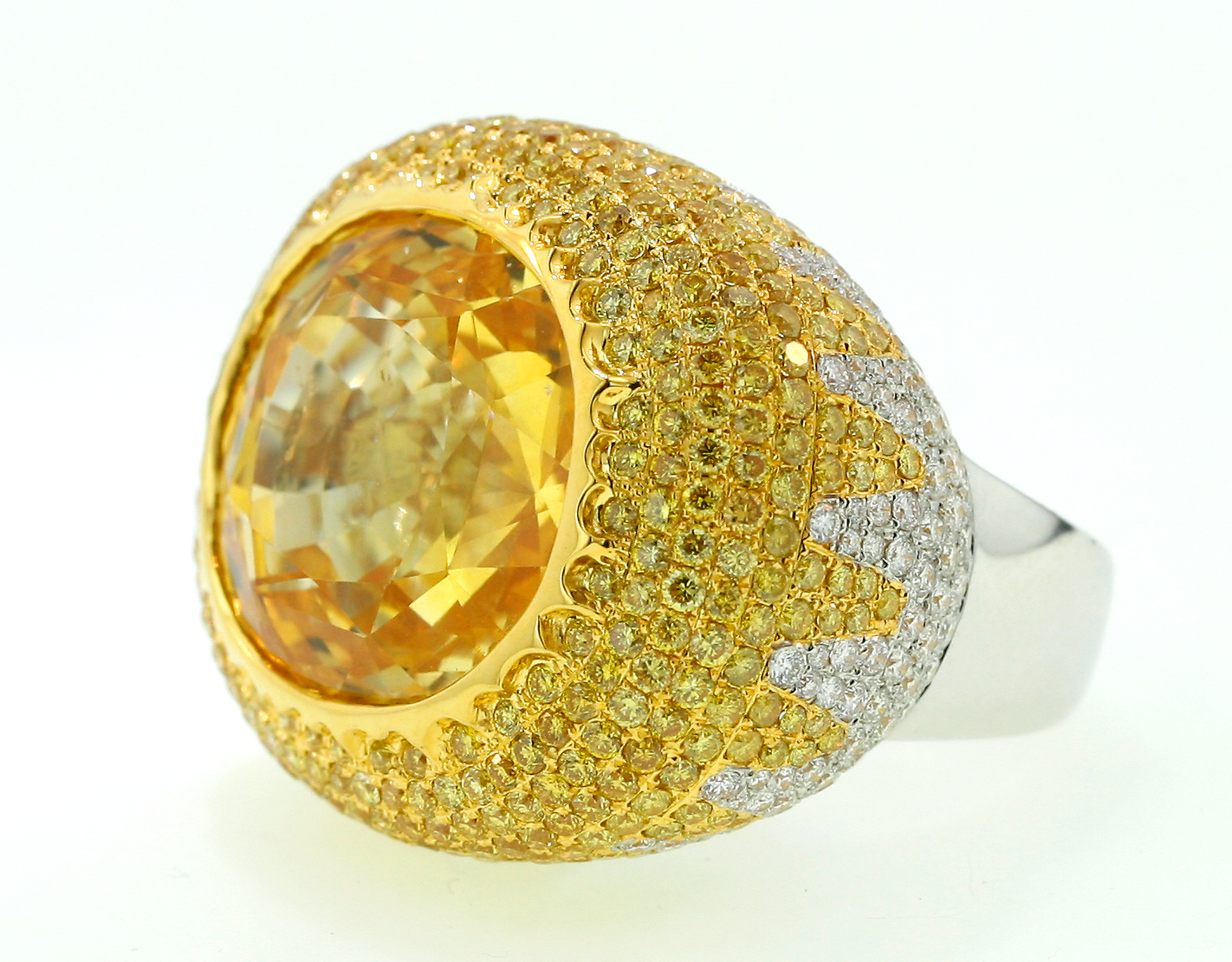 Yellow Sapphire Sunburst Ring - Image 2
