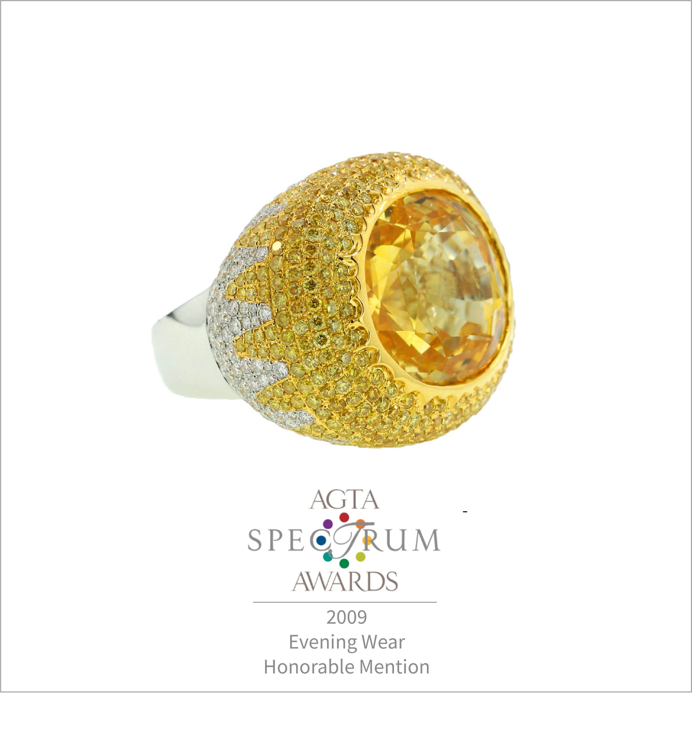 Yellow Sapphire Sunburst Ring
