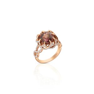Brown Zircon Floral Ring