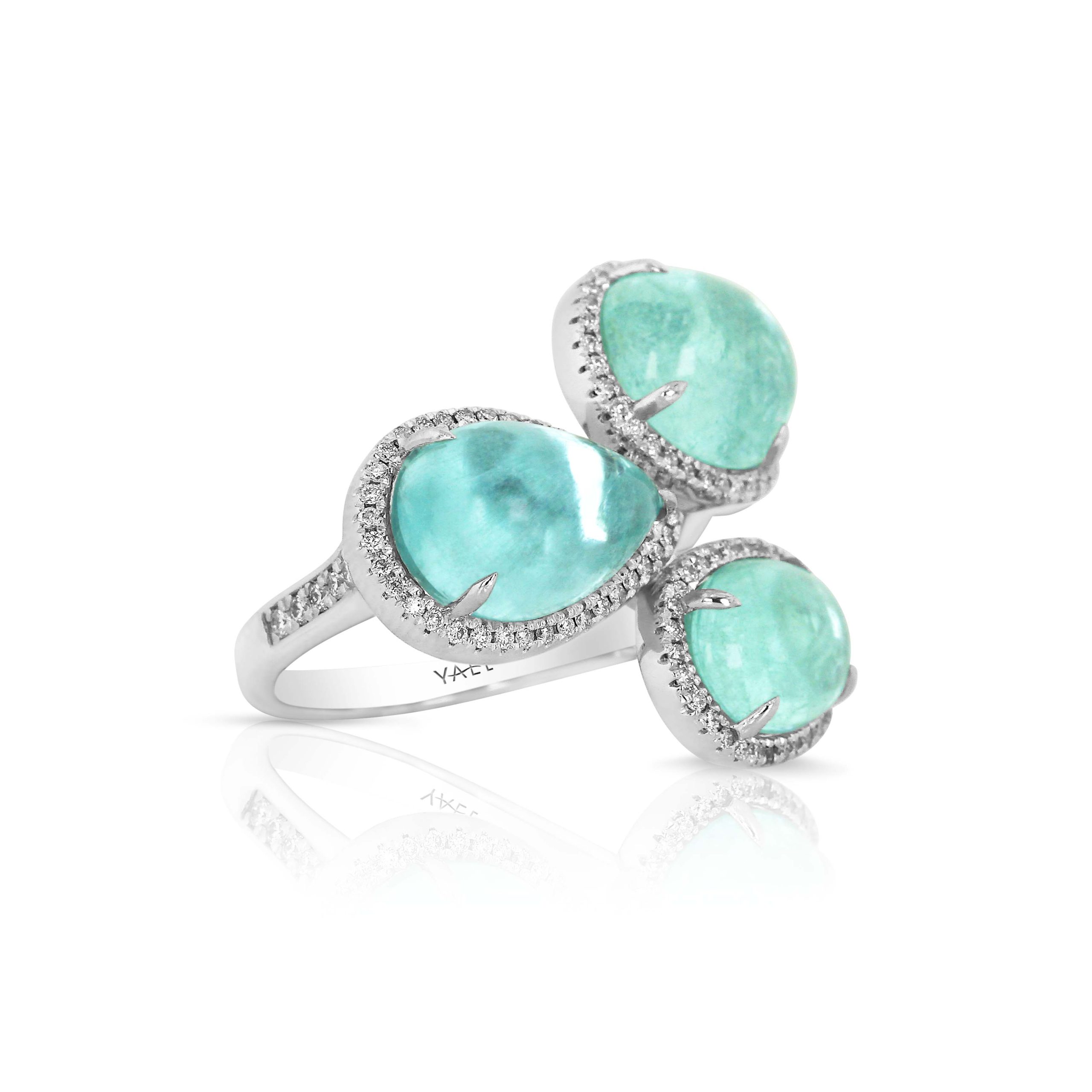 Trio Paraiba Diamond Ring - Image 2