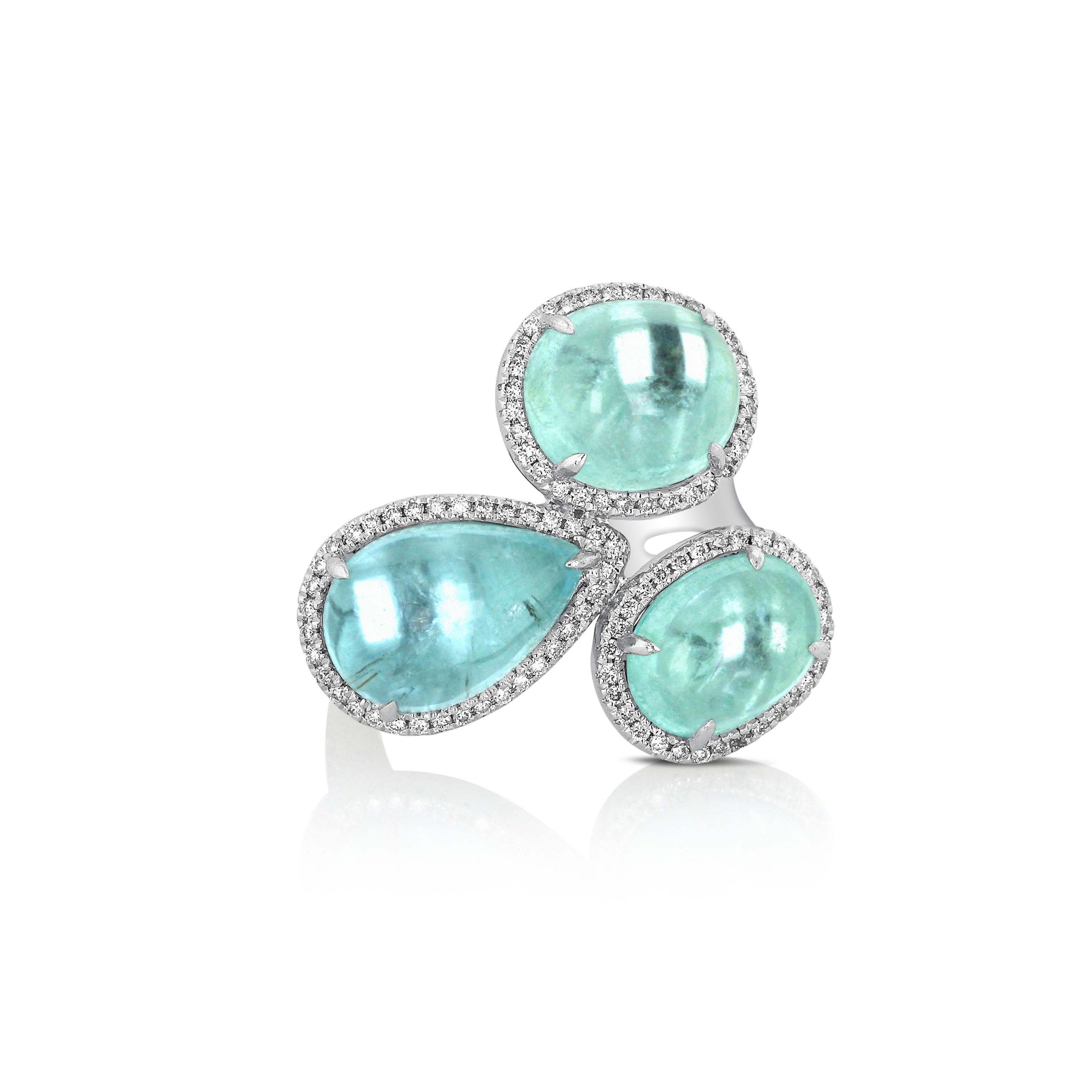 Trio Paraiba Diamond Ring