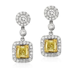 Yellow Diamond Drop Earrings
