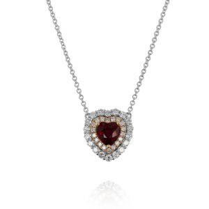Heart Ruby Pendant Necklace