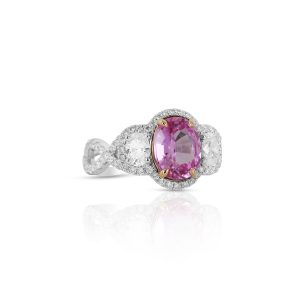 Pink Sapphire and Diamond Statement Ring