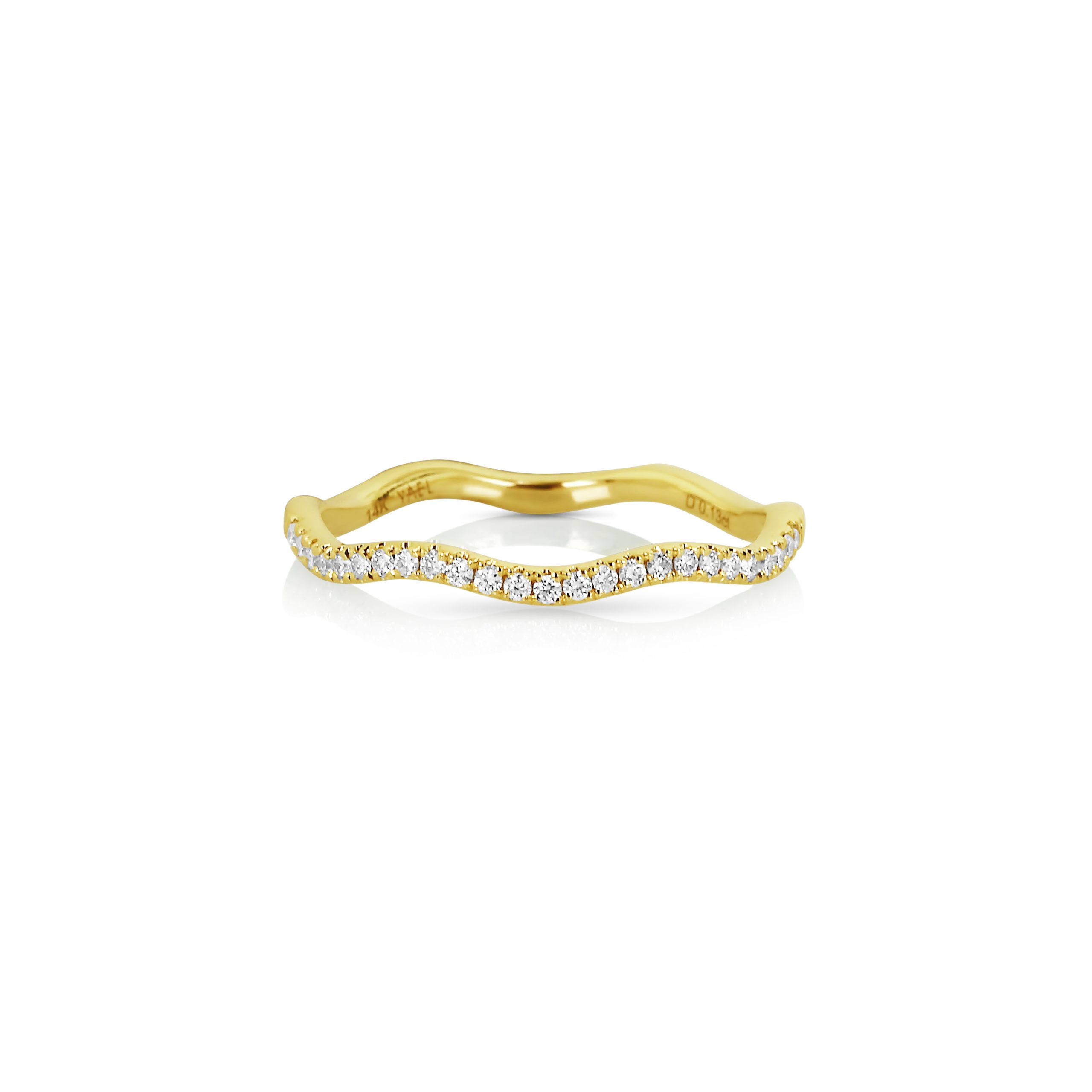 Wavy Yellow Gold Diamond Band