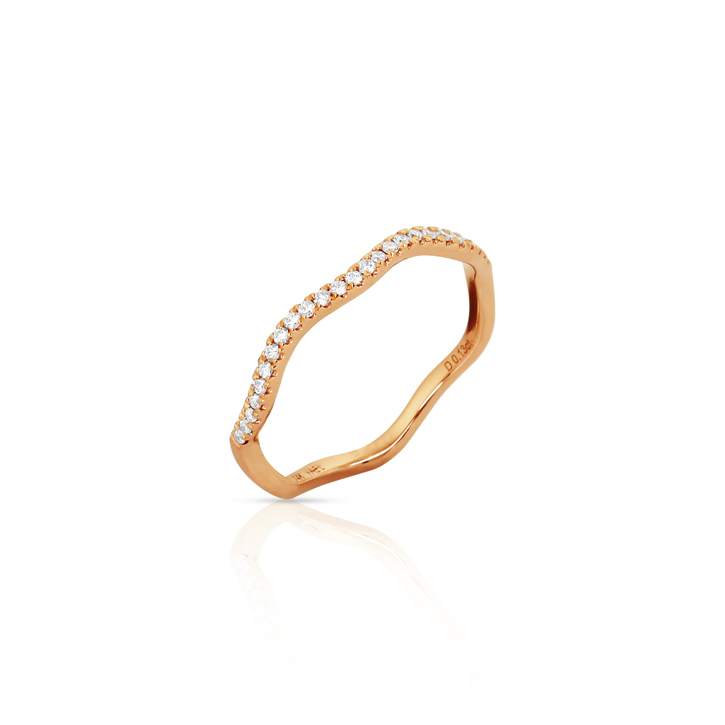 Wavy Rose Gold Diamond Band - Image 2