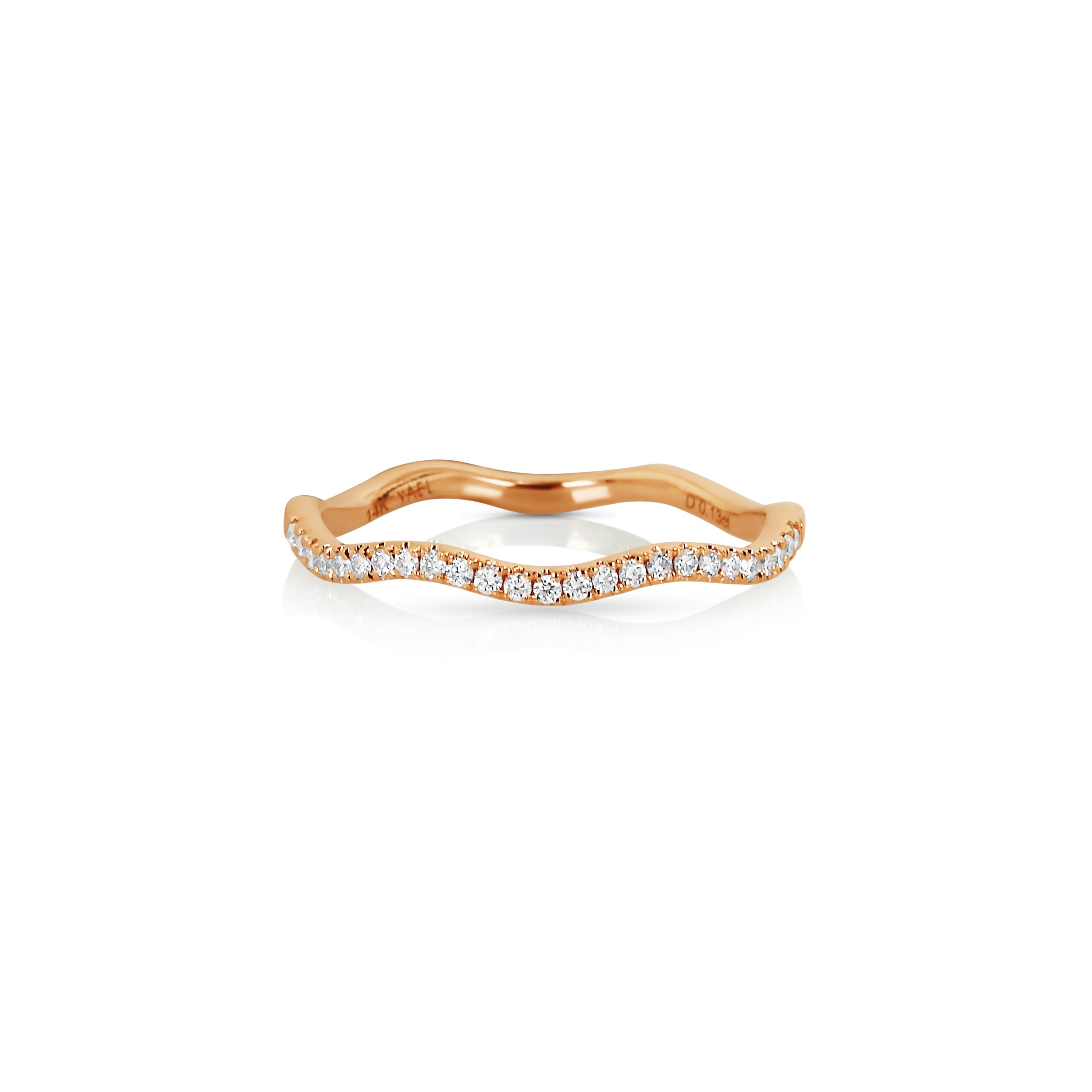 Wavy Rose Gold Diamond Band