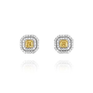 Radiant Yellow Diamond Studs