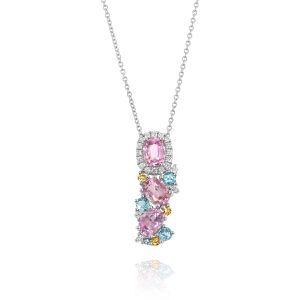 Pink Sapphire Drop Pendant