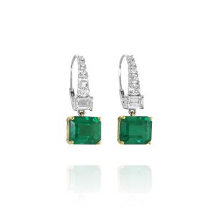 Emerald and Diamond Drop Earrings