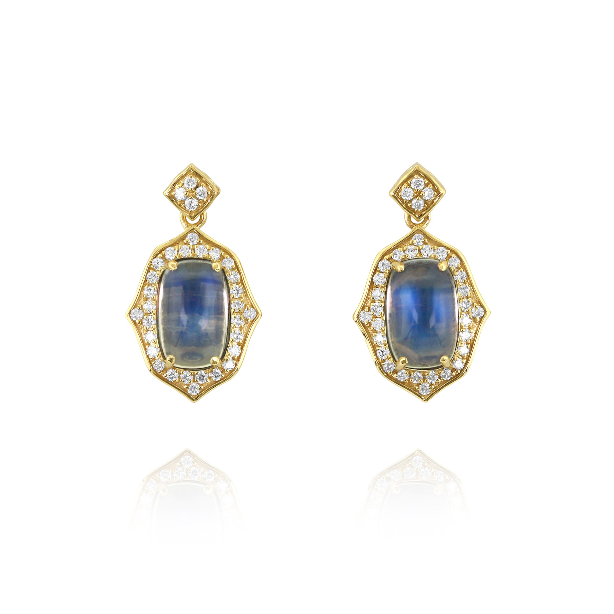 Geometric Moonstone Earrings