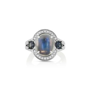 Moonstone & Color Change Garnet Ring