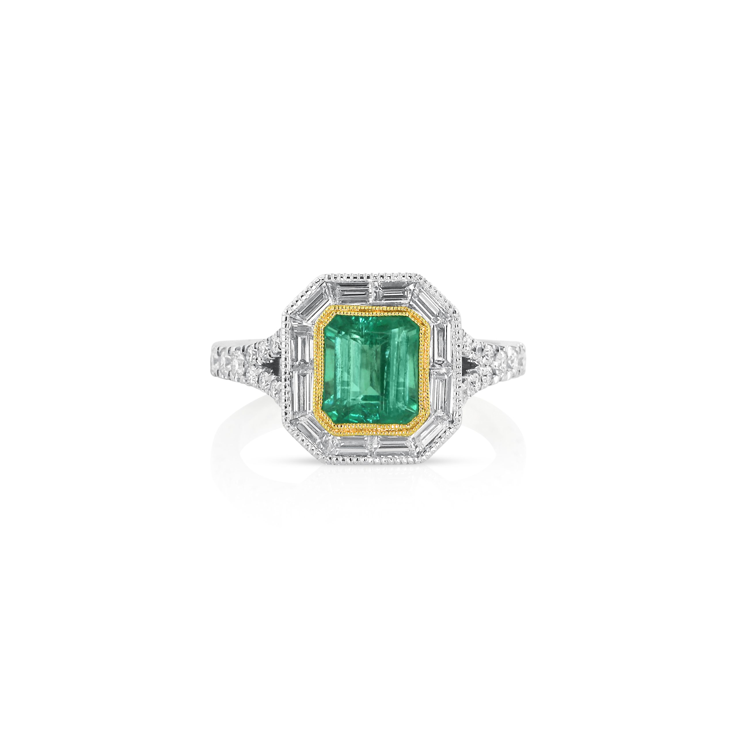 Emerald and Diamond Art Deco Ring - Image 2