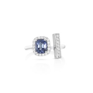 Cushion Blue Spinel Ring