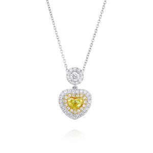 Heart Yellow Diamond Pendant