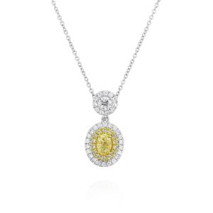 Oval Yellow Diamond Pendant