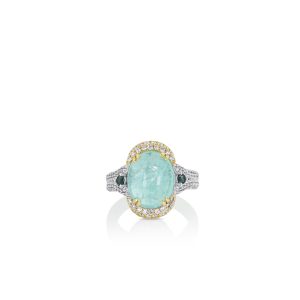 Oval Paraiba Garnet Ring