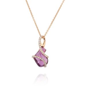 Purple Sapphire Twist Pendant