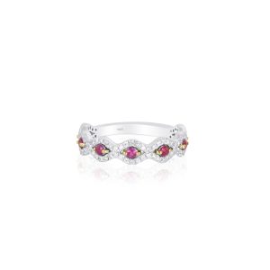 Ruby & Diamond Stackable Band