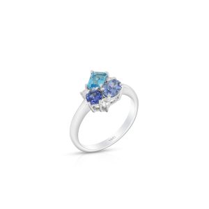 Blue Sapphire & Topaz Ring