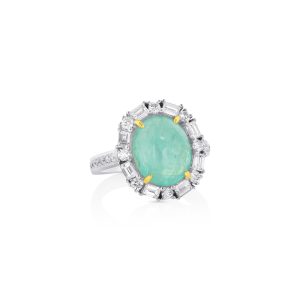 Oval Paraiba Diamond Ring