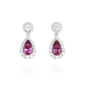 Pink Sapphire Drop Earrings