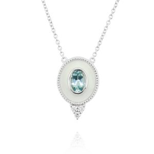 Regalia Small Oval Aquamarine Pendant