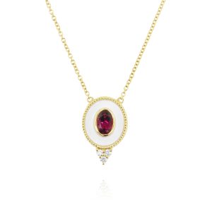 Regalia Small Oval Rubellite Pendant