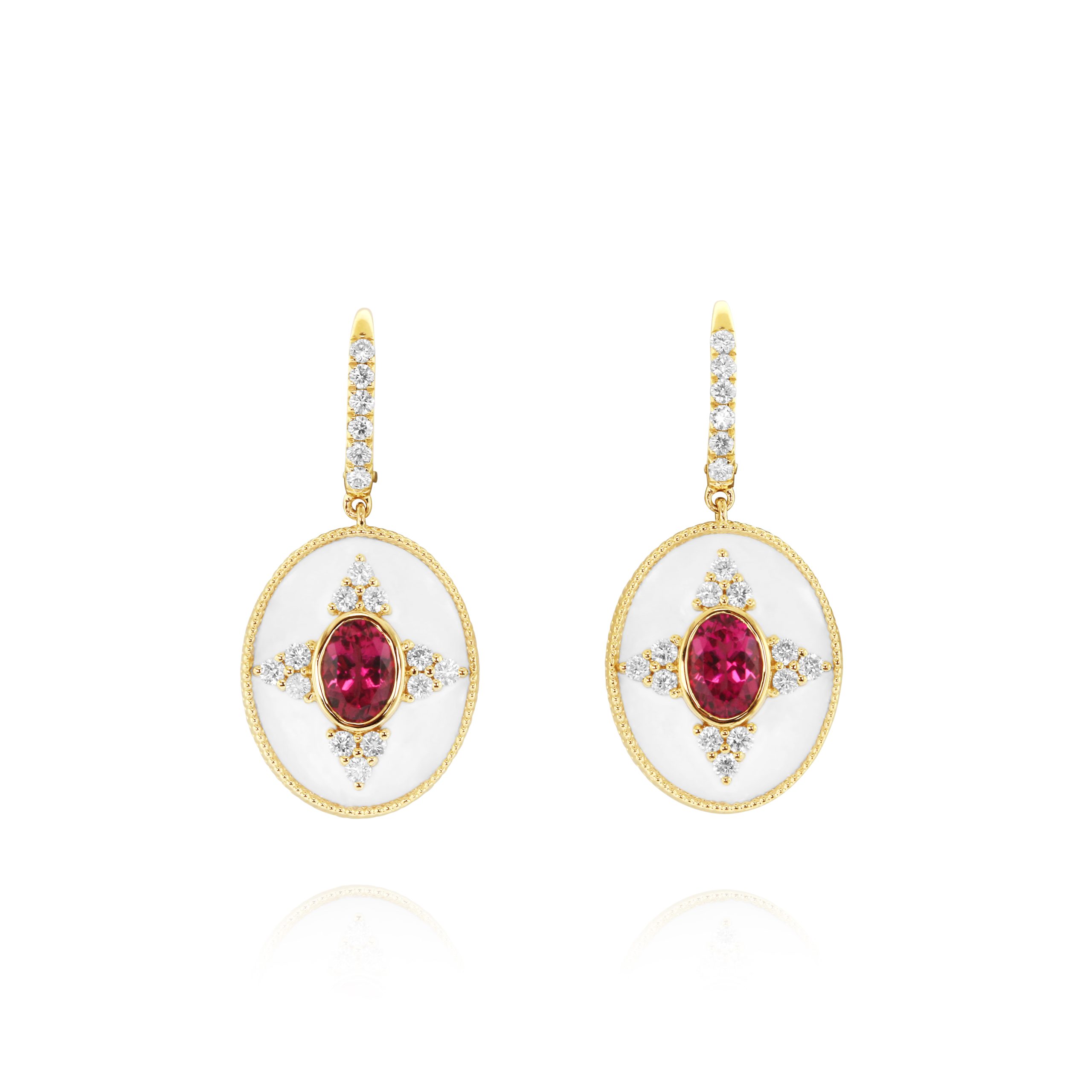 Regalia Oval Rubellite Earrings - Image 2