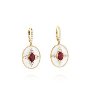 Regalia Oval Rubellite Earrings