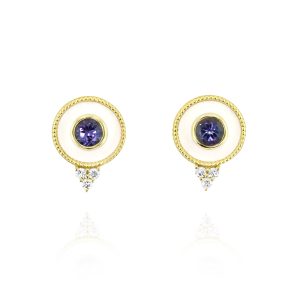 Regalia Small Round Tanzanite Stud Earrings