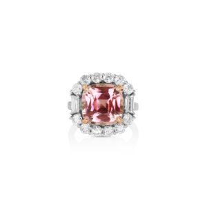 Pink Tourmaline Double Halo Cocktail Ring