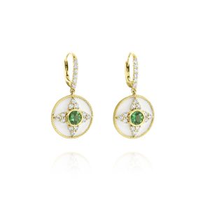 Regalia Round Green Tourmaline Earrings