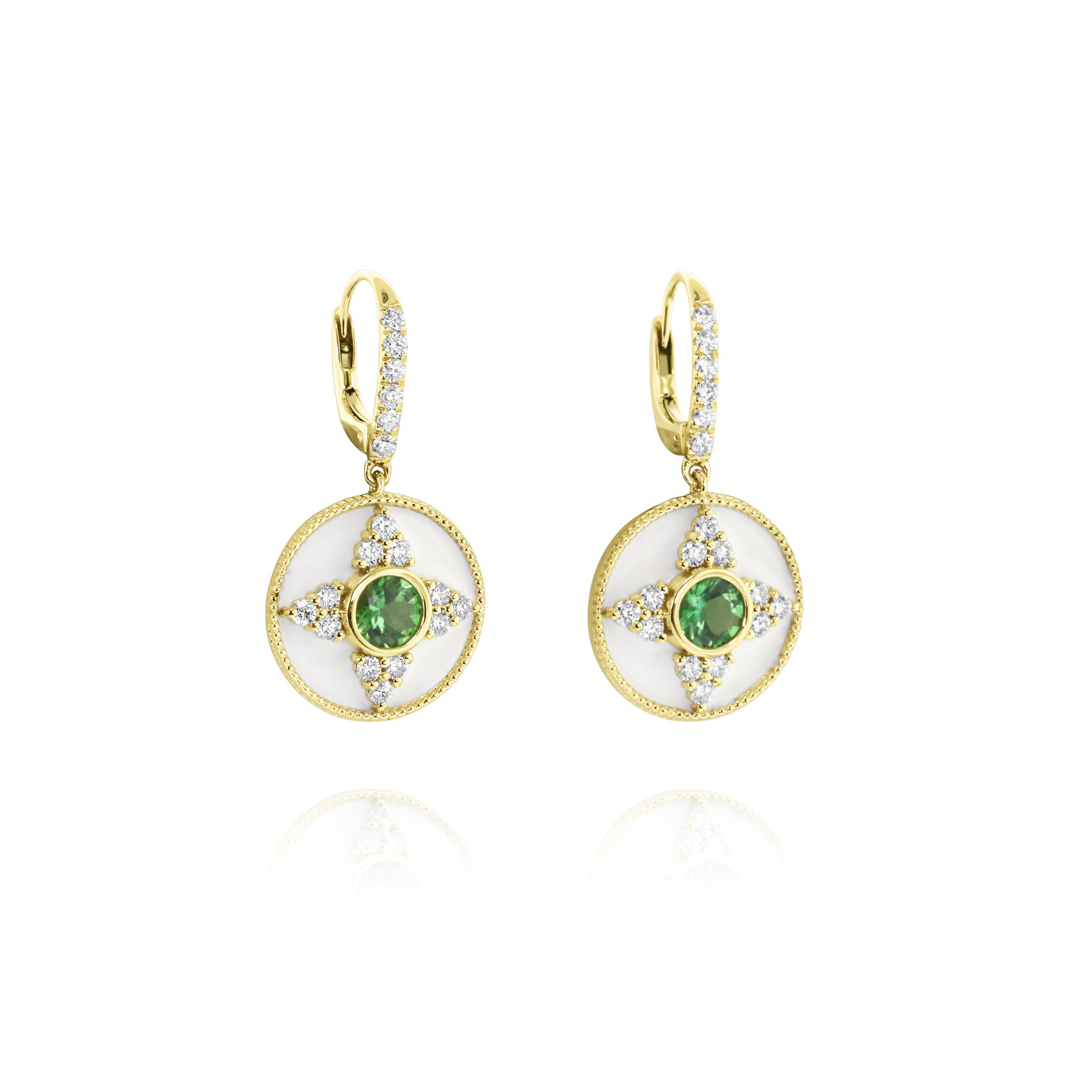 Regalia Round Green Tourmaline Earrings