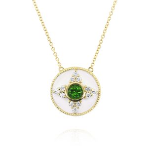 Regalia Round Green Tourmaline Pendant
