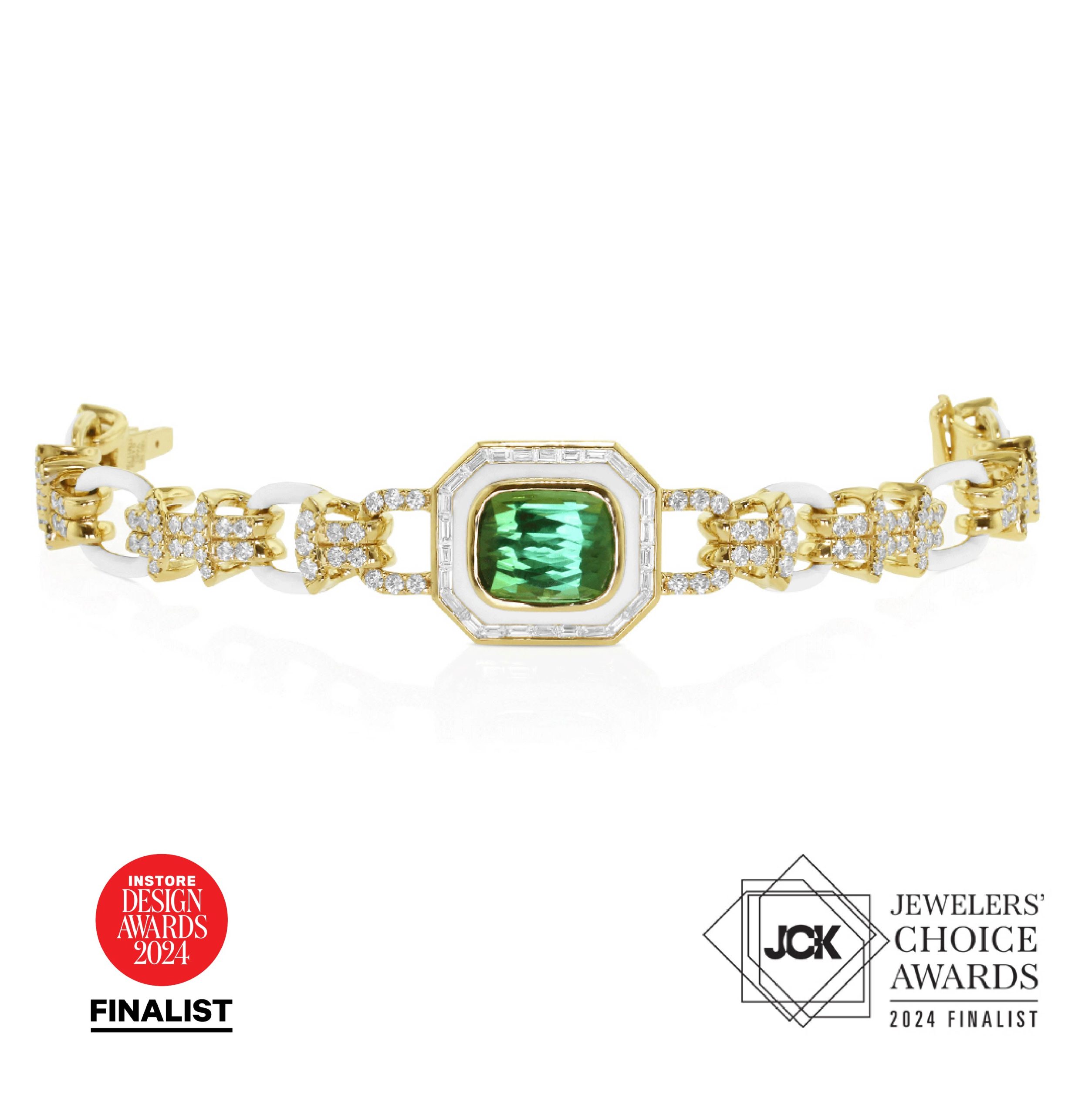 Green Tourmaline Link Bracelet