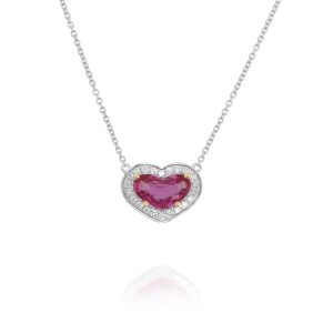 Heart Pink Sapphire Necklace