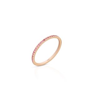 Pink Sapphire Slim Stackable Band