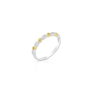 Yellow Sapphire & Diamond Stackable Band