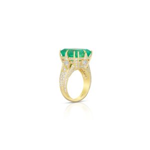 Emerald and Diamond Statement Ring