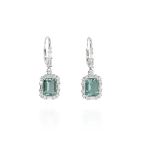 Aquamarine and Diamond Drop Earrings
