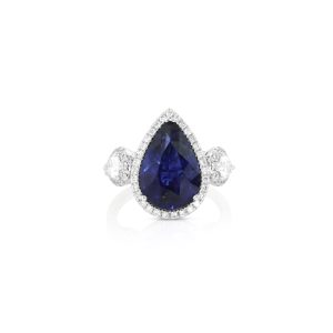 Pear-Shaped Blue Sapphire Ring