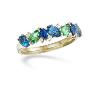 Blue Topaz & Tsavorite Band