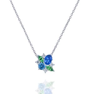 Blue & Green Gem Necklace