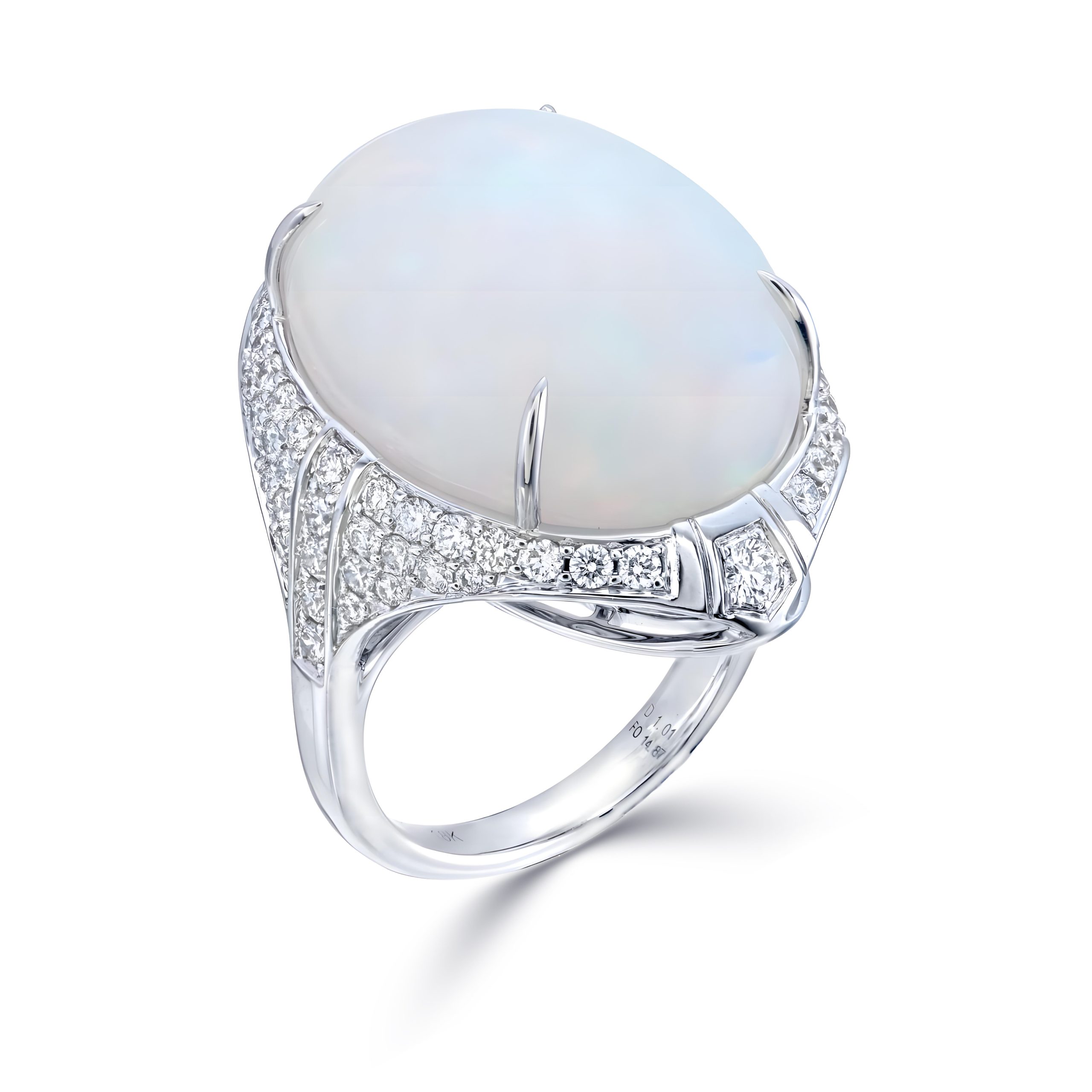 White Opal and Diamond Statement Ring - Image 3