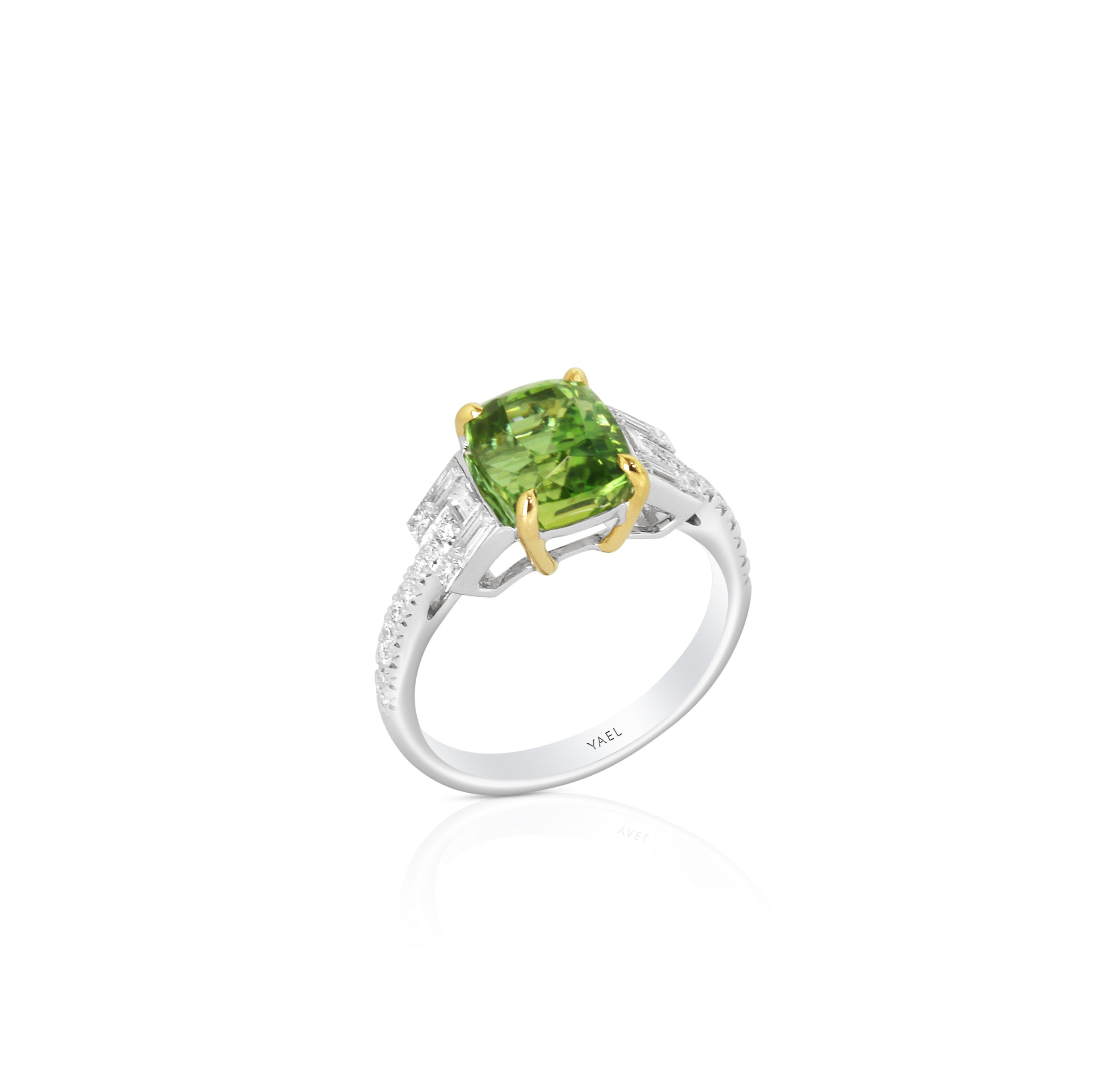 Cushion Green Tourmaline Ring