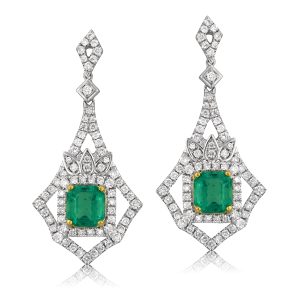 Emerald and Diamond Earrings