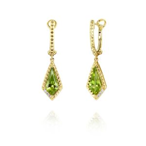 Peridot & Diamond Drop Earrings