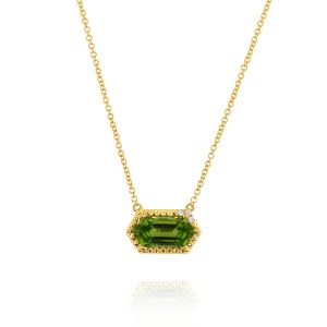 Long Hex Peridot Pendant