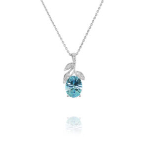 Midnight Triple Bloom Swiss Blue Topez Pendant